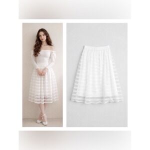 Womens Tulle Balletcore Skirt Size Large Sheer Coquette Fairy Soft Girl Flowy